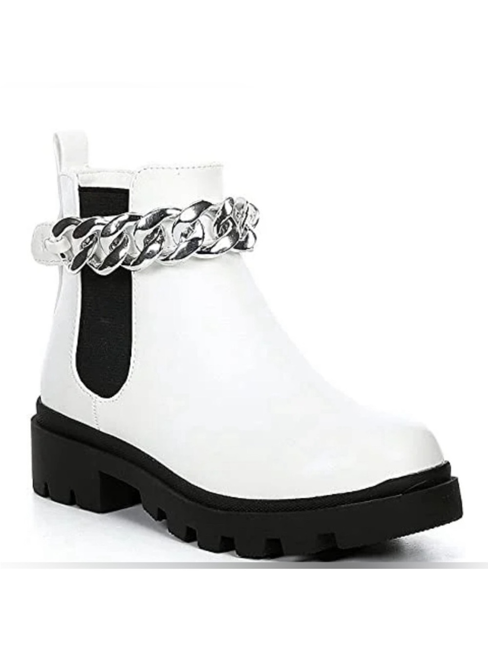 Steve Madden Kids Amulet Boots White with Silver Chain NEW Size 5